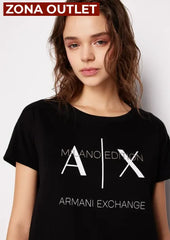 T-Shirt Women Black Armani Exchange Camiseta