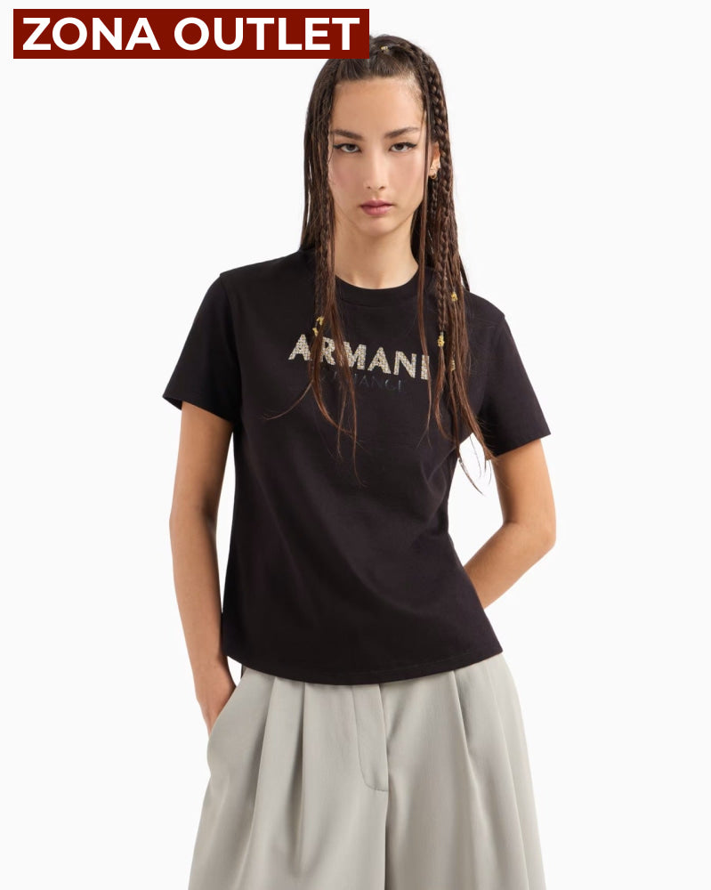 T-Shirt Women Black Armani Exchange Camiseta