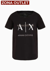 T-Shirt Women Black Armani Exchange Camiseta