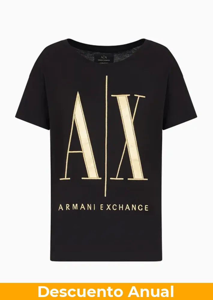 T-Shirt Women Black Armani Exchange Camiseta