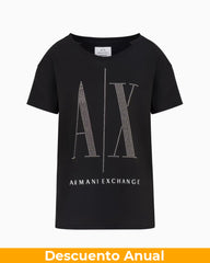 T-Shirt Women Black Armani Exchange Camiseta