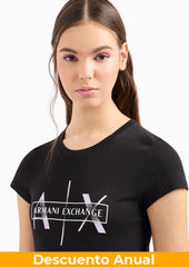 T-Shirt Women Black Armani Exchange Camiseta