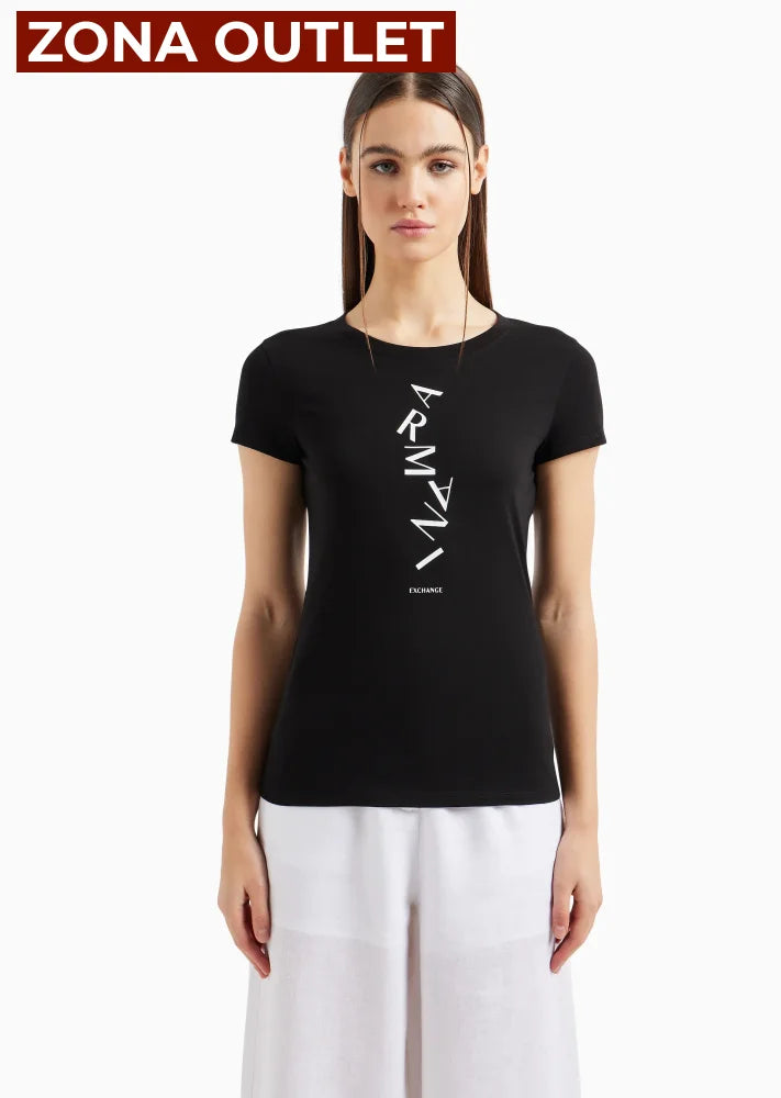 T-Shirt Women Black Armani Exchange Camiseta