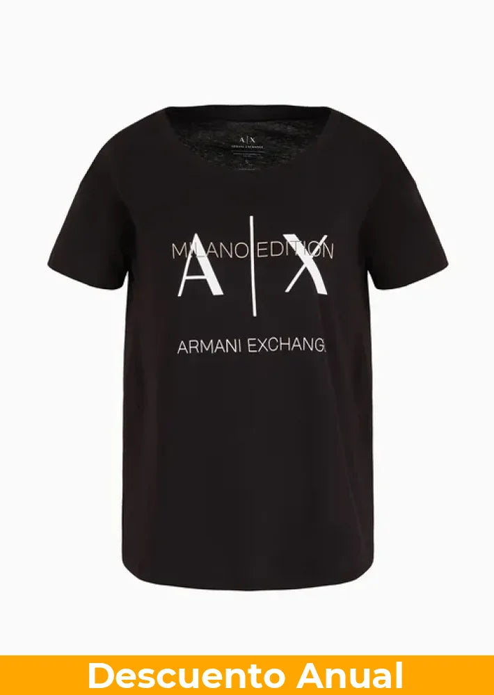 T-Shirt Women Black Armani Exchange Camiseta