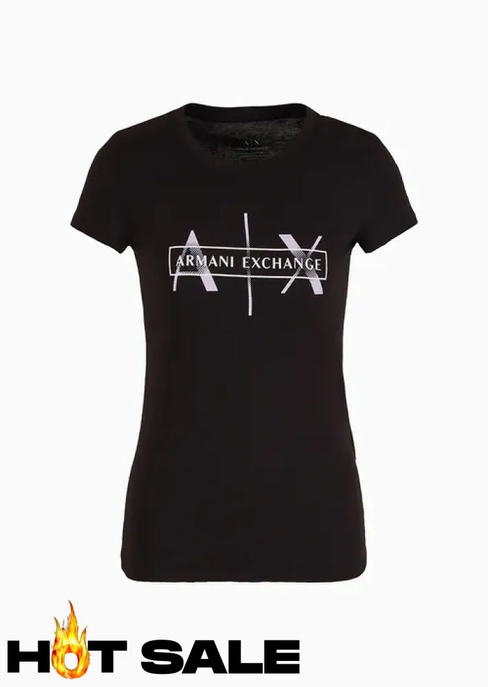 T-Shirt Women Black Armani Exchange Camiseta