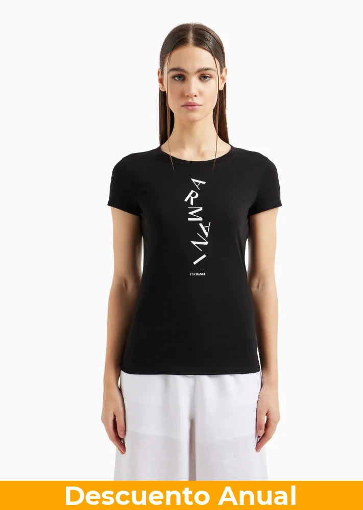 T-Shirt Women Black Armani Exchange Camiseta