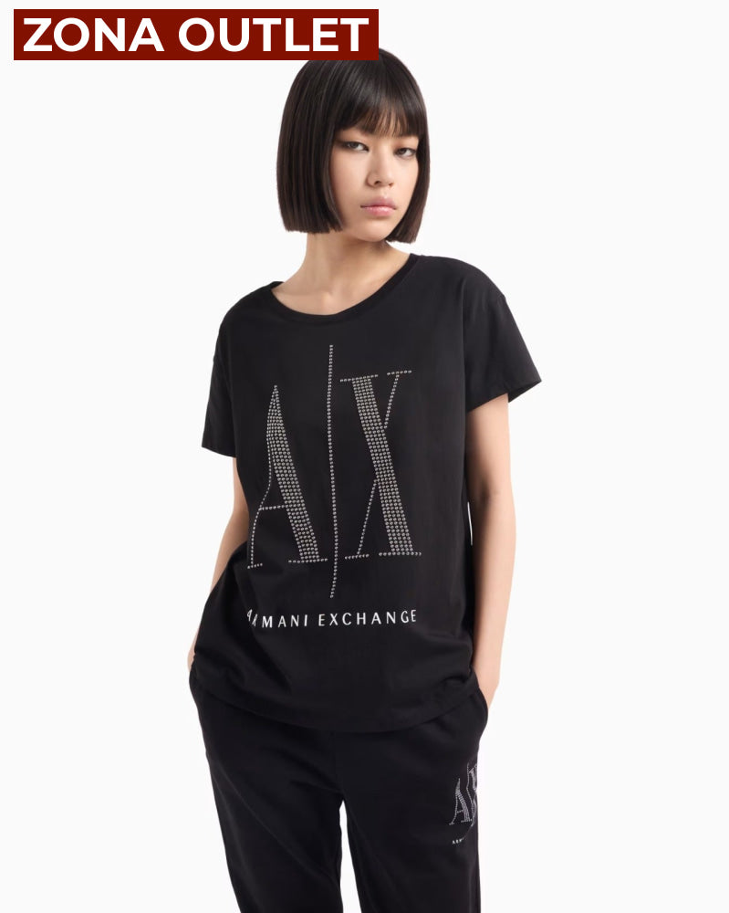 T-Shirt Women Black Armani Exchange Camiseta