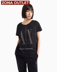 T-Shirt Women Black Armani Exchange Camiseta