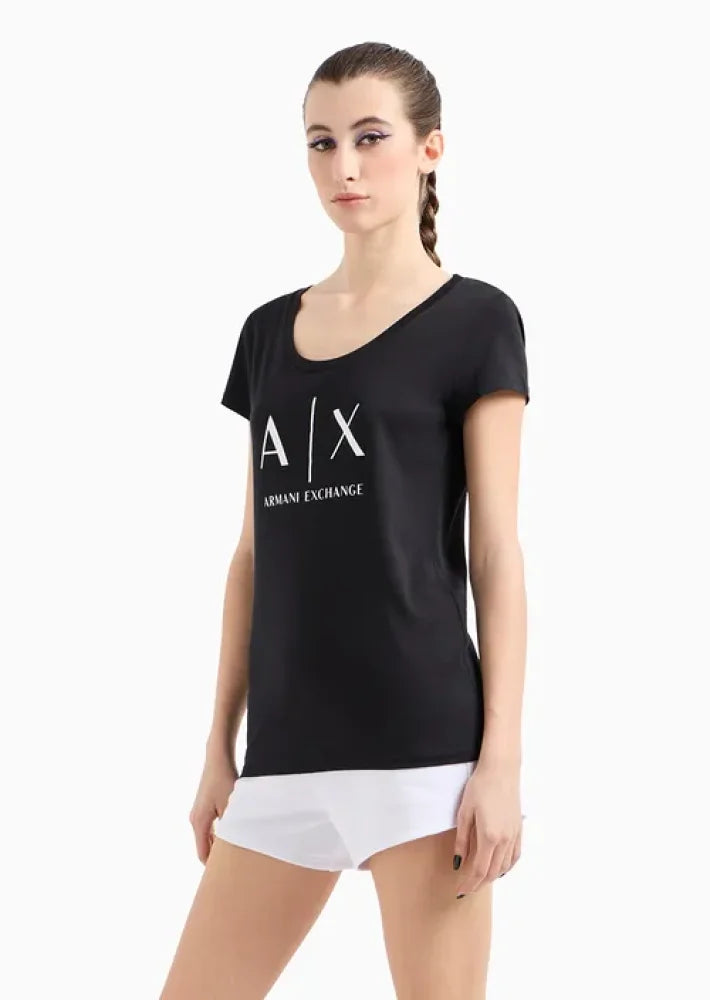 T-Shirt Women Black Armani Exchange Camiseta