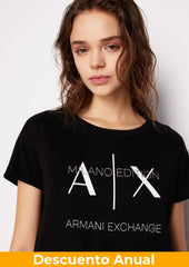 T-Shirt Women Black Armani Exchange Camiseta