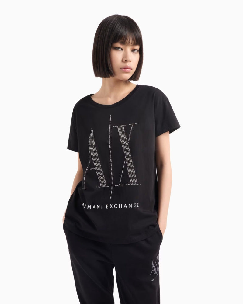 T-Shirt Women Black Armani Exchange Camiseta