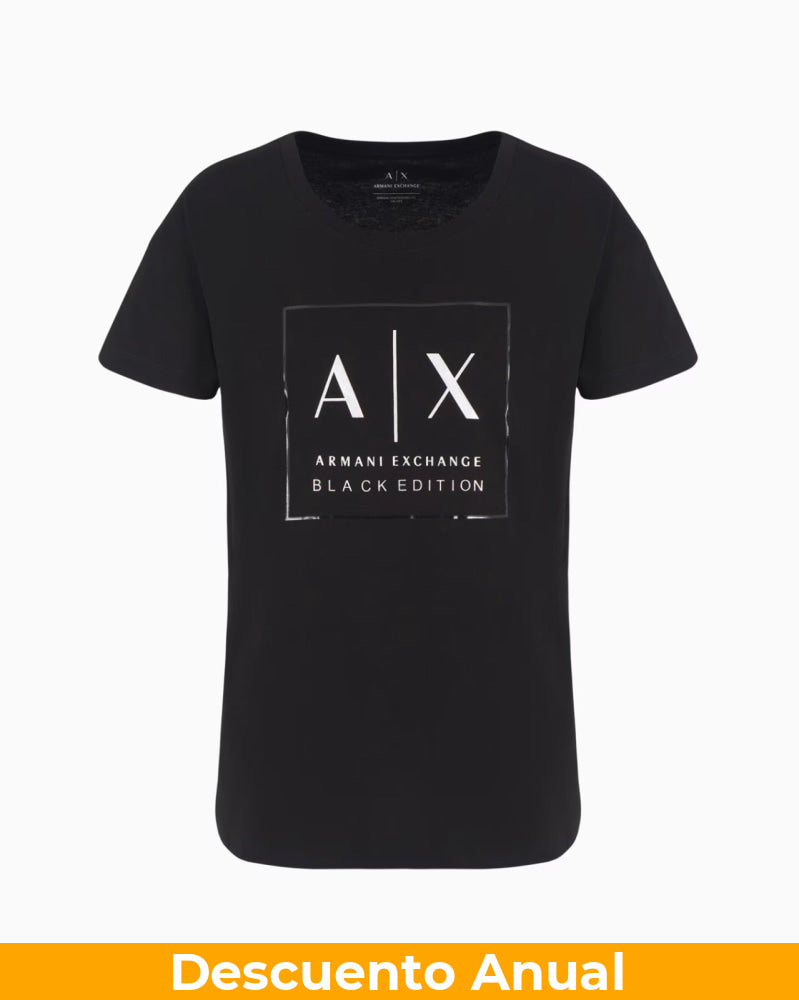 T-Shirt Women Black Armani Exchange Camiseta