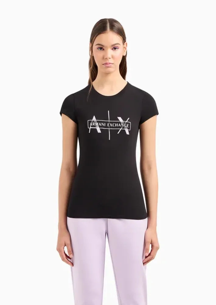 T-Shirt Women Black Armani Exchange Camiseta