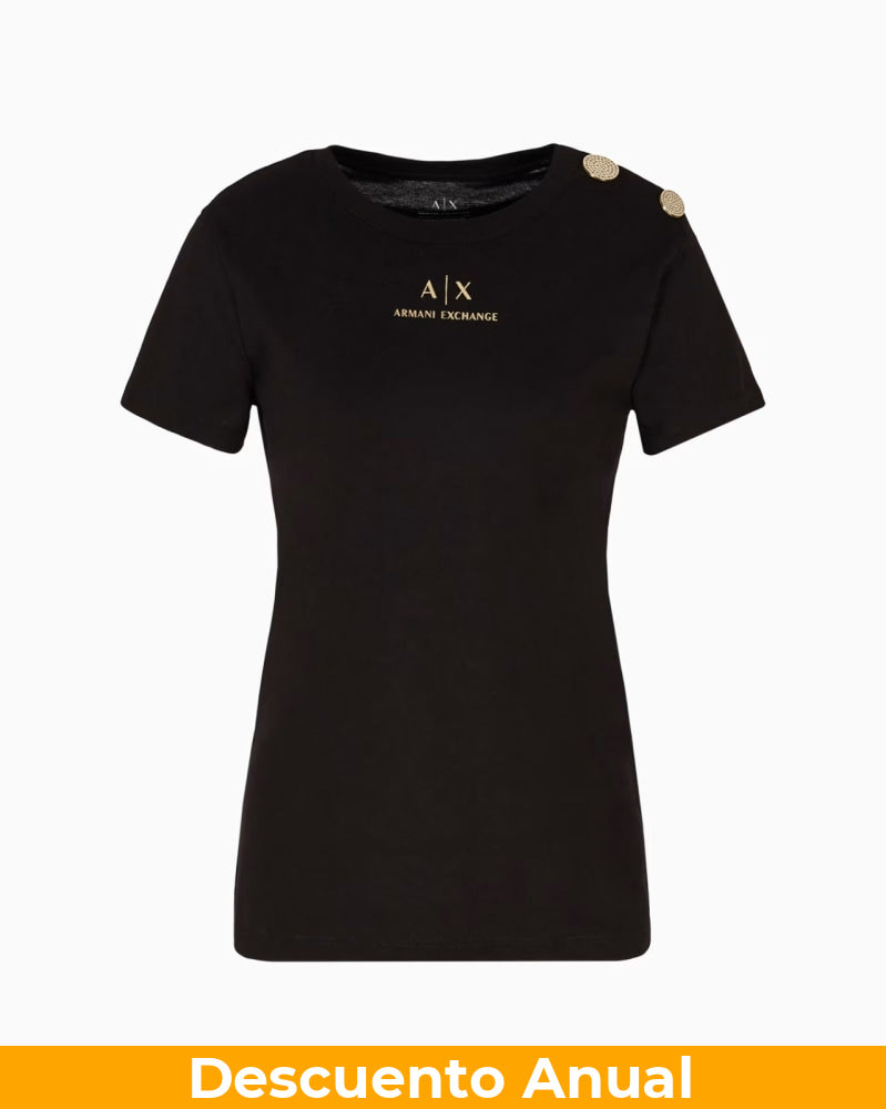 T-Shirt Women Black Armani Exchange Camiseta