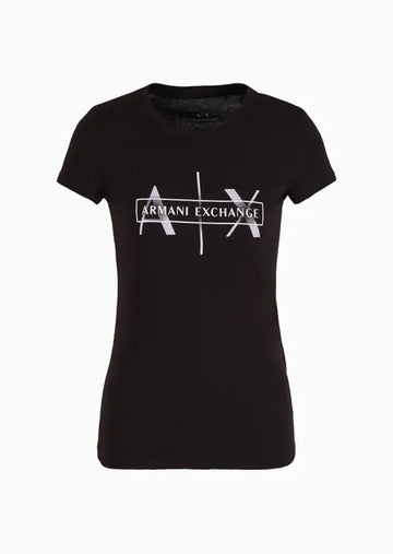 T-Shirt Women Black Armani Exchange Camiseta