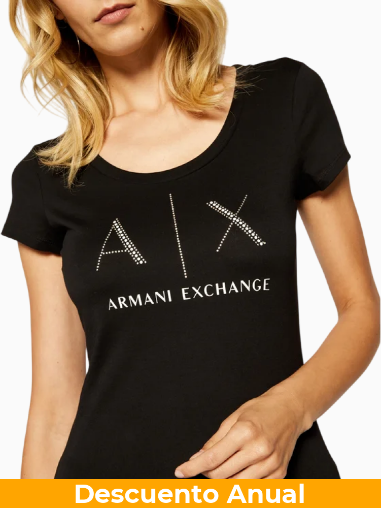 T-Shirt Women Black Armani Exchange Camiseta