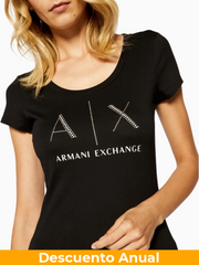 T-Shirt Women Black Armani Exchange Camiseta