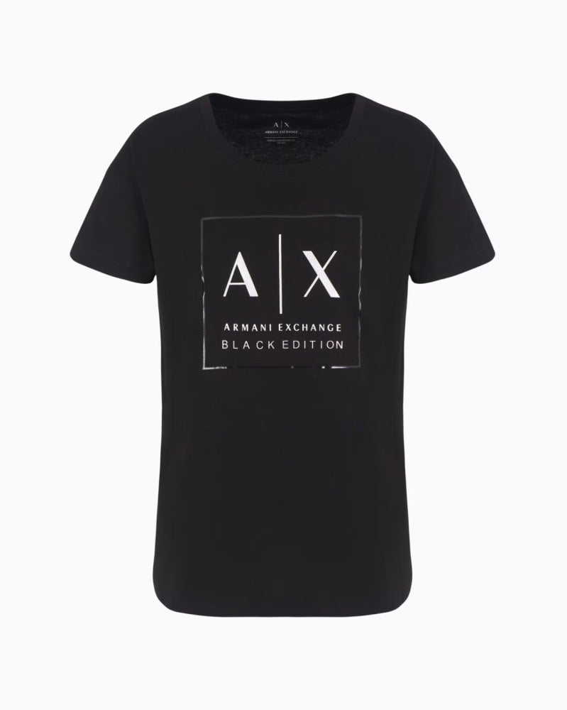 T-Shirt Women Black Armani Exchange Camiseta