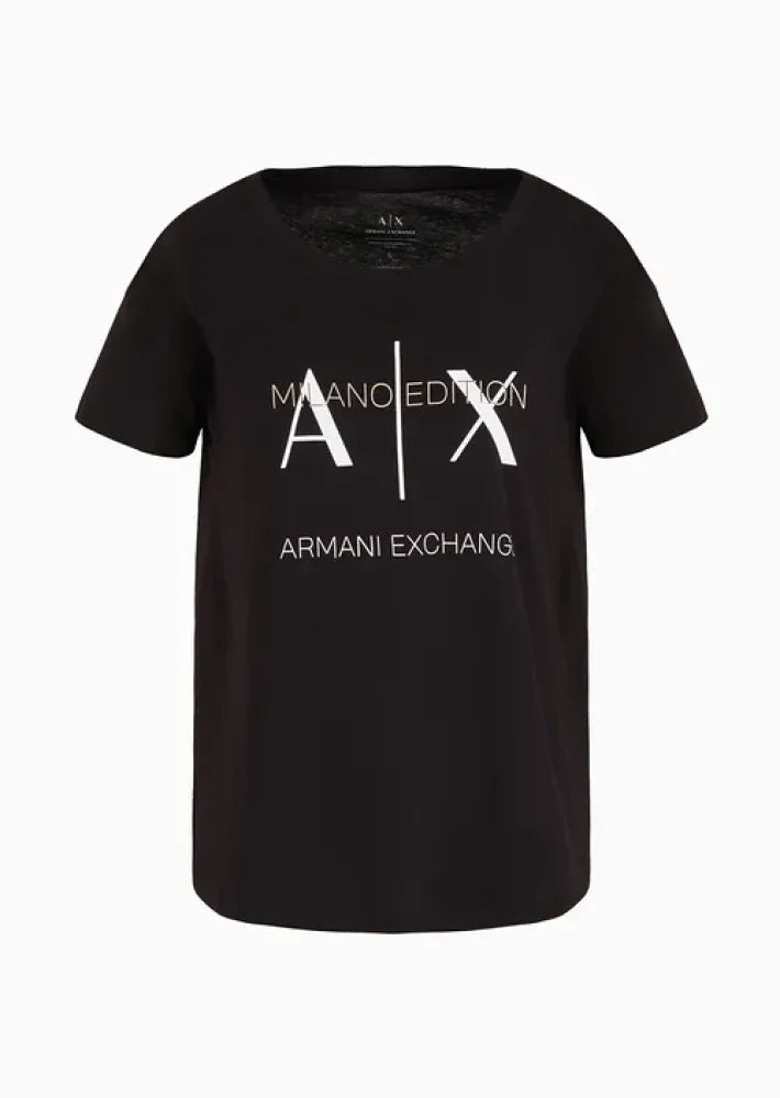 T-Shirt Women Black Armani Exchange Camiseta