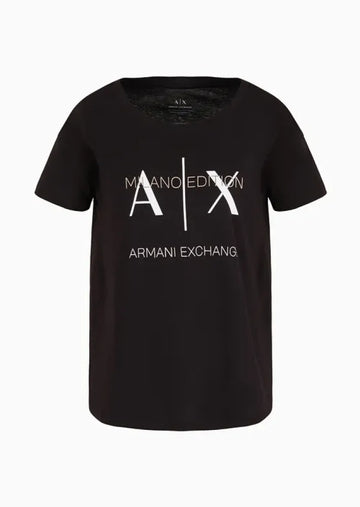 T-Shirt Women Black Armani Exchange Camiseta