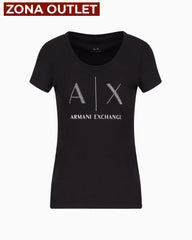 T-Shirt Women Black Armani Exchange Camiseta