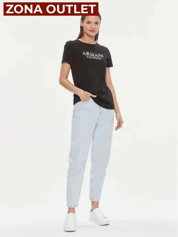 T-Shirt Women Black Armani Exchange Camiseta