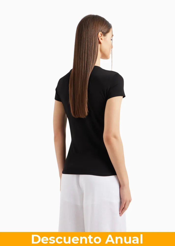 T-Shirt Women Black Armani Exchange Camiseta
