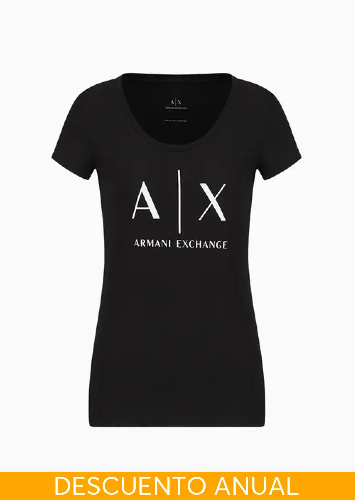 T-Shirt Women Black Armani Exchange Camiseta