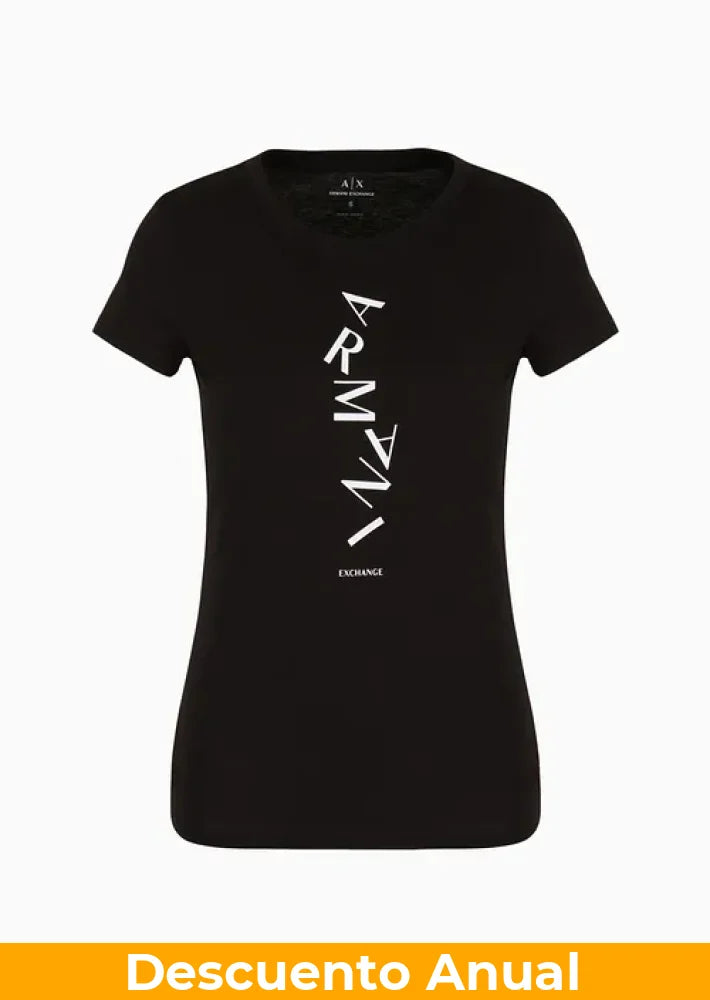 T-Shirt Women Black Armani Exchange Camiseta