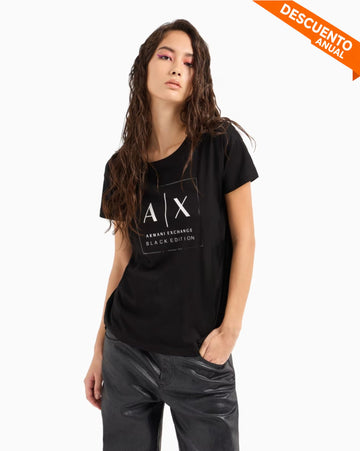 T-Shirt Women Black Armani Exchange Camiseta