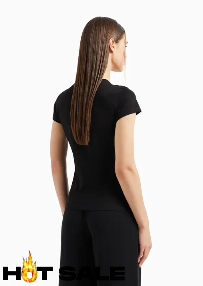 T-Shirt Women Black Armani Exchange Camiseta