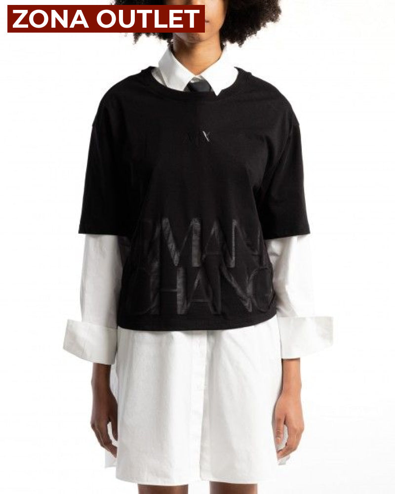 T-Shirt Women Black Armani Exchange Camiseta