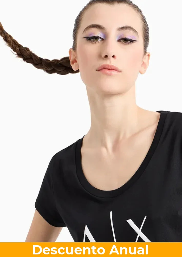 T-Shirt Women Black Armani Exchange Camiseta