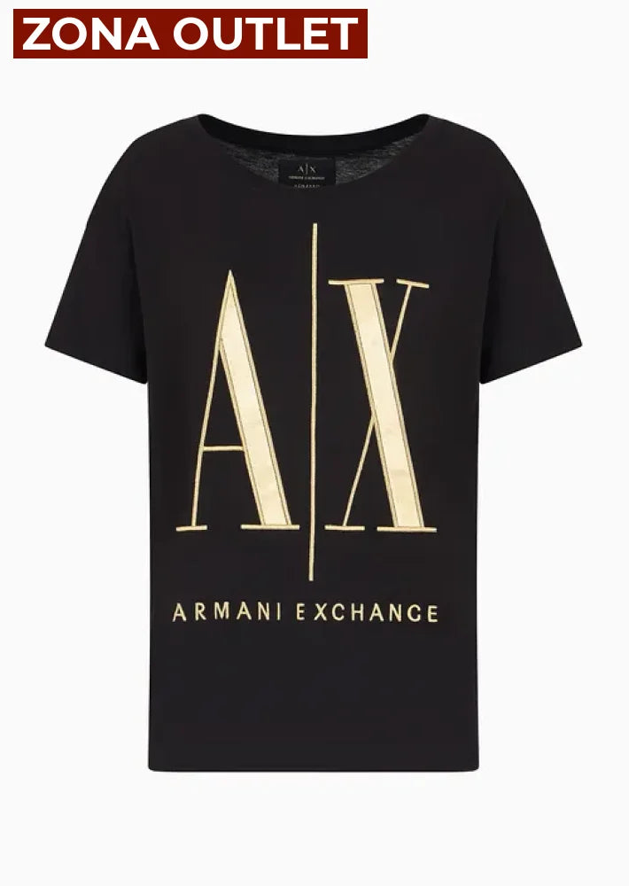 T-Shirt Women Black Armani Exchange Camiseta
