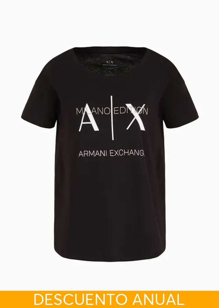 T-Shirt Women Black Armani Exchange Camiseta