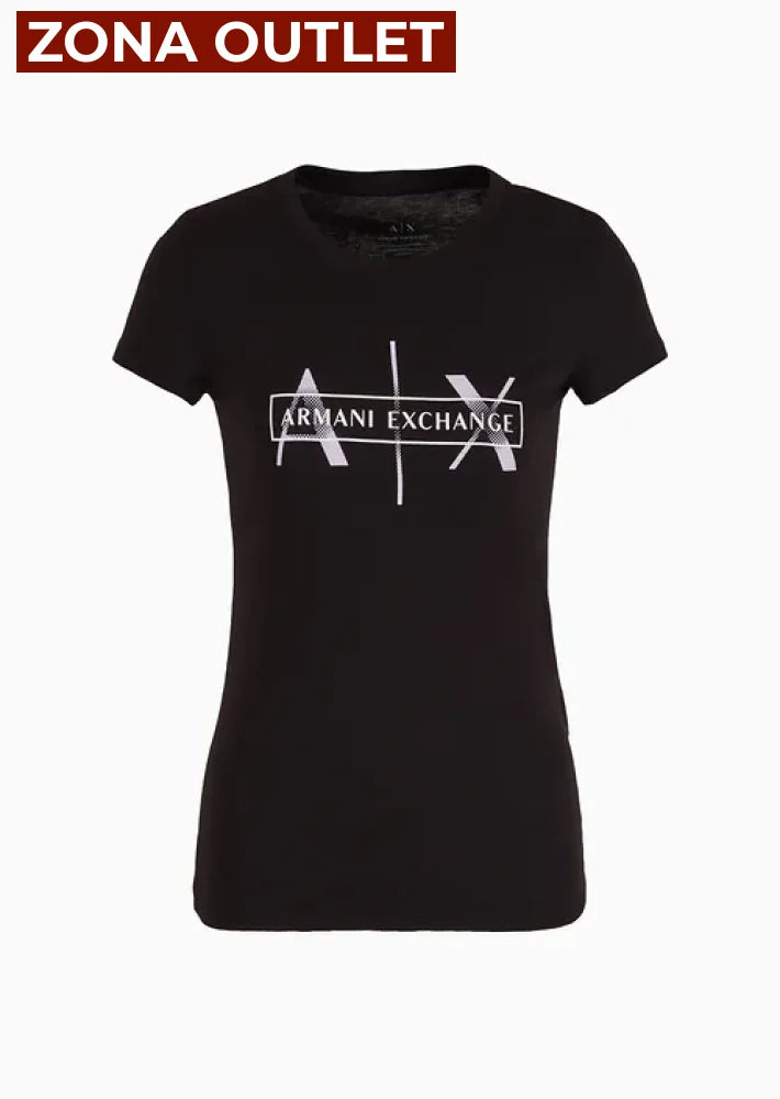 T-Shirt Women Black Armani Exchange Camiseta