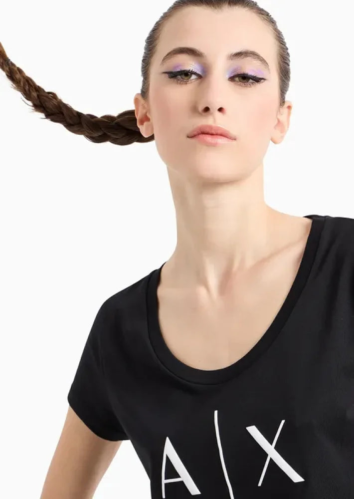 T-Shirt Women Black Armani Exchange Camiseta