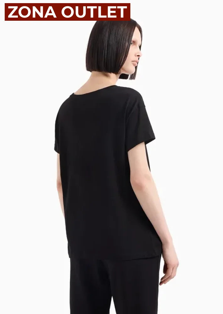 T-Shirt Women Black Armani Exchange Camiseta