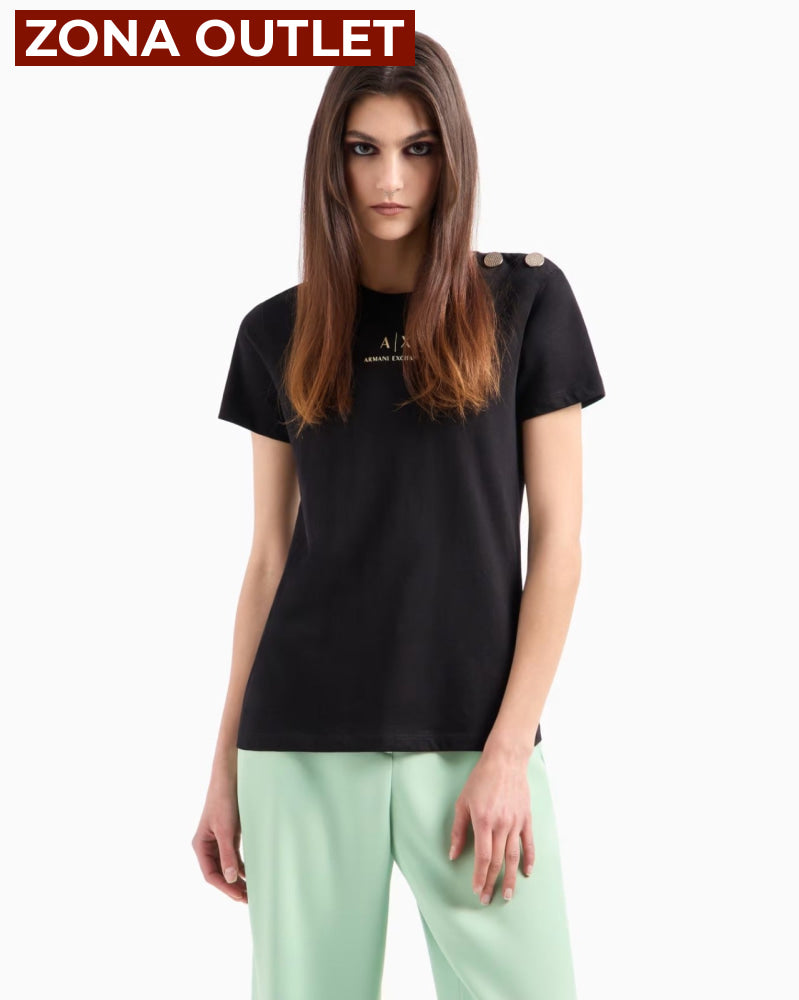 T-Shirt Women Black Armani Exchange Camiseta