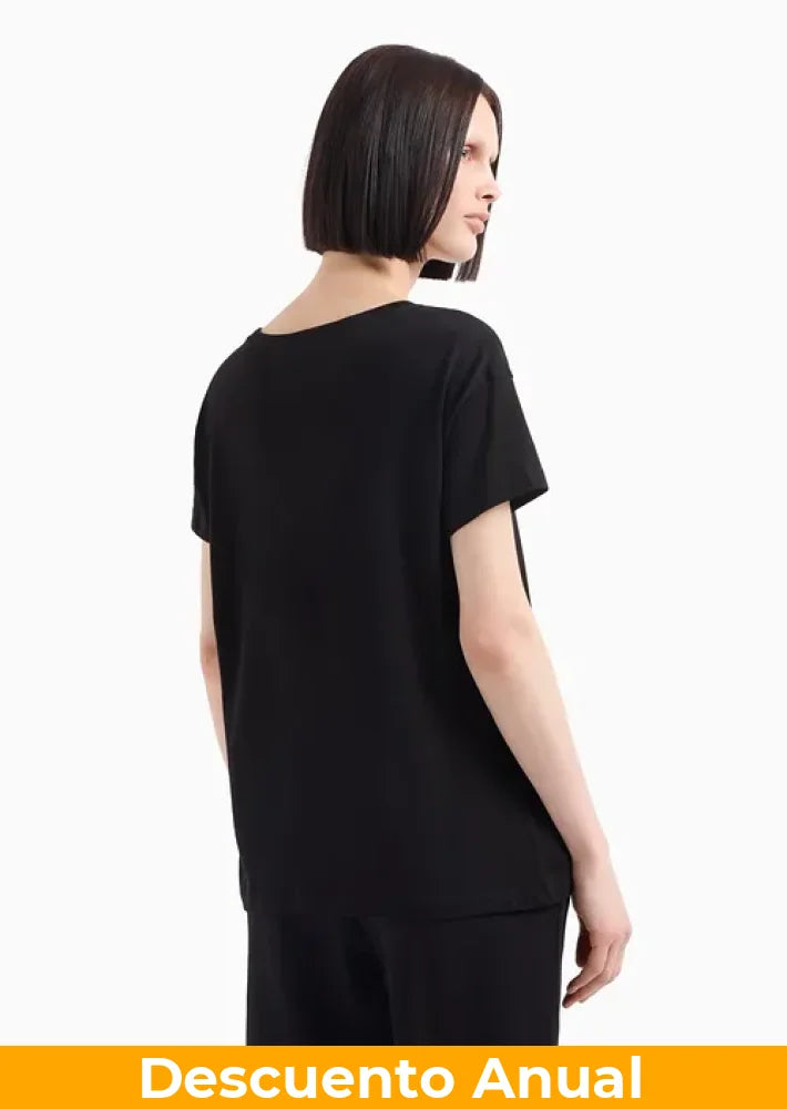 T-Shirt Women Black Armani Exchange Camiseta