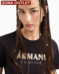T-Shirt Women Black Armani Exchange Camiseta
