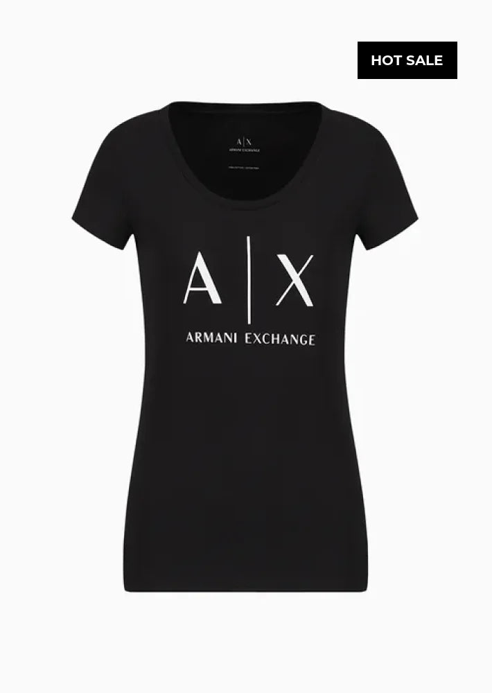T-Shirt Women Black Armani Exchange Camiseta