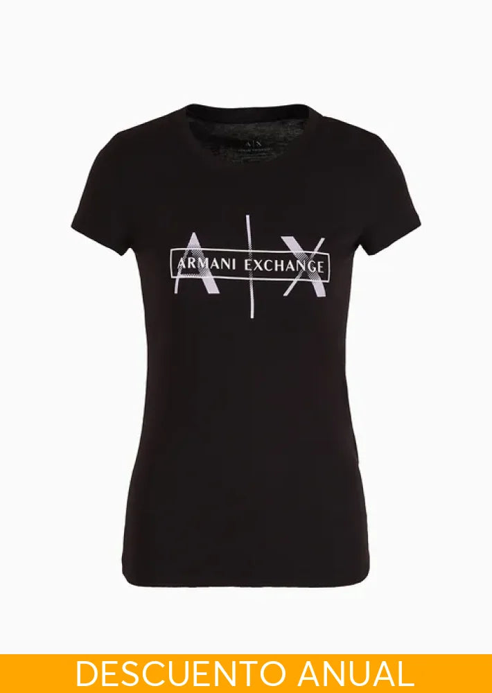 T-Shirt Women Black Armani Exchange Camiseta