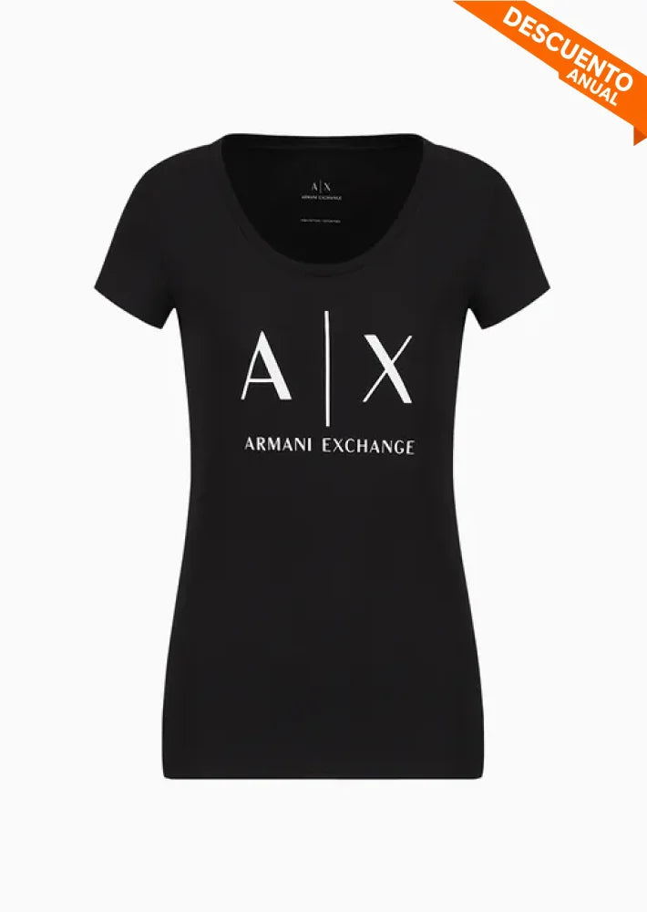 T-Shirt Women Black Armani Exchange Camiseta