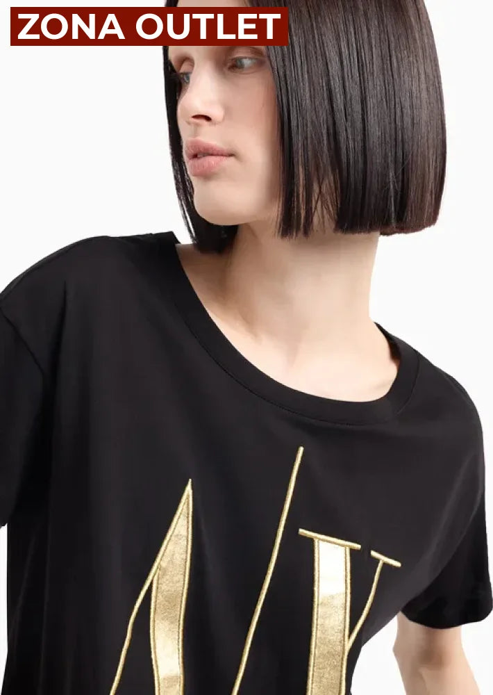 T-Shirt Women Black Armani Exchange Camiseta