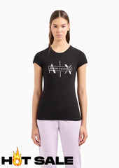 T-Shirt Women Black Armani Exchange Camiseta