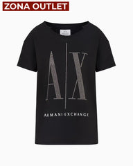 T-Shirt Women Black Armani Exchange Camiseta