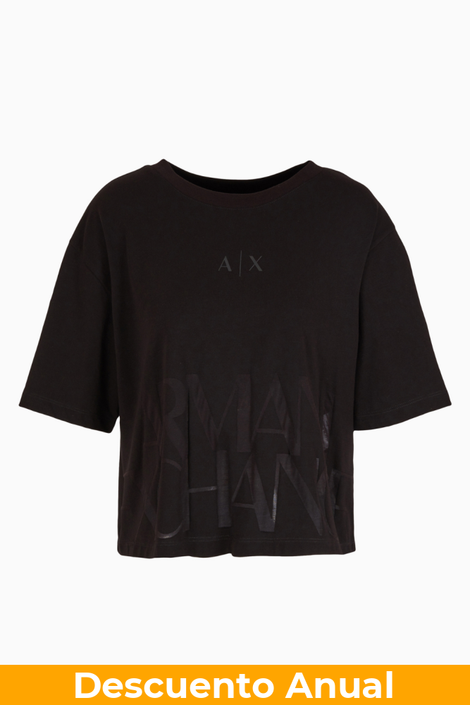 T-Shirt Women Black Armani Exchange Camiseta