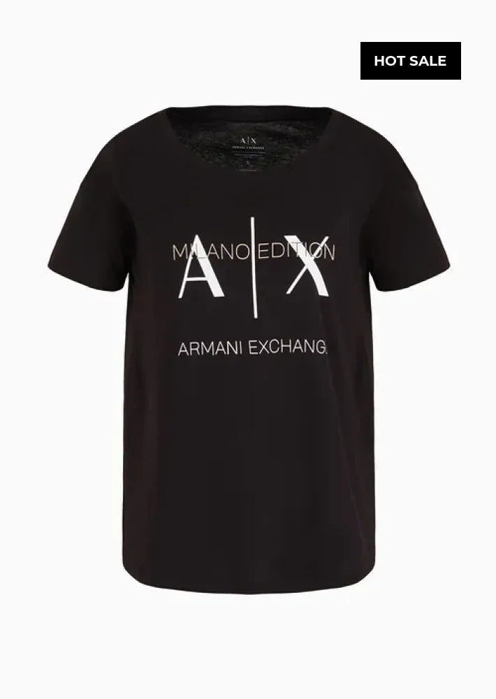 T-Shirt Women Black Armani Exchange Camiseta