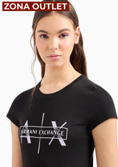 T-Shirt Women Black Armani Exchange Camiseta